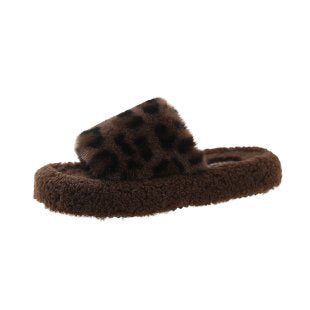 Women soft animal print slippers Lune London