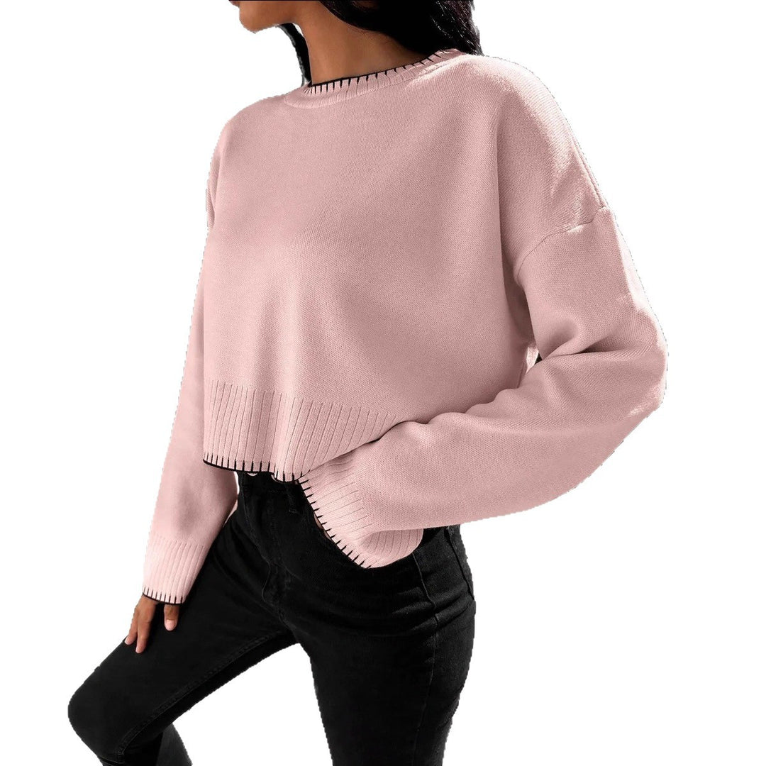 Lune Londonl women's casual cropped sweater with fine ribbed knit
