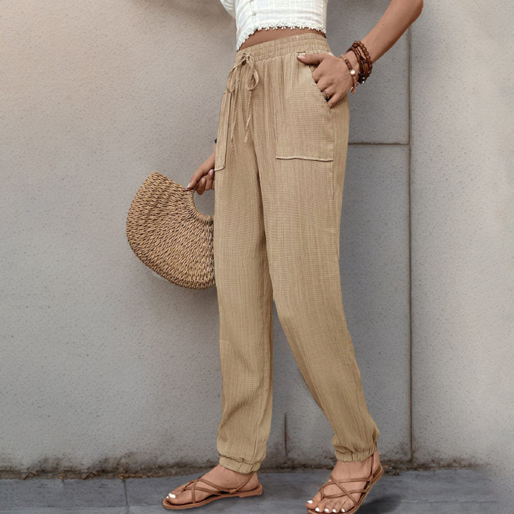 Casual women's pants with a relaxed fit and adjustable drawstring Lune London