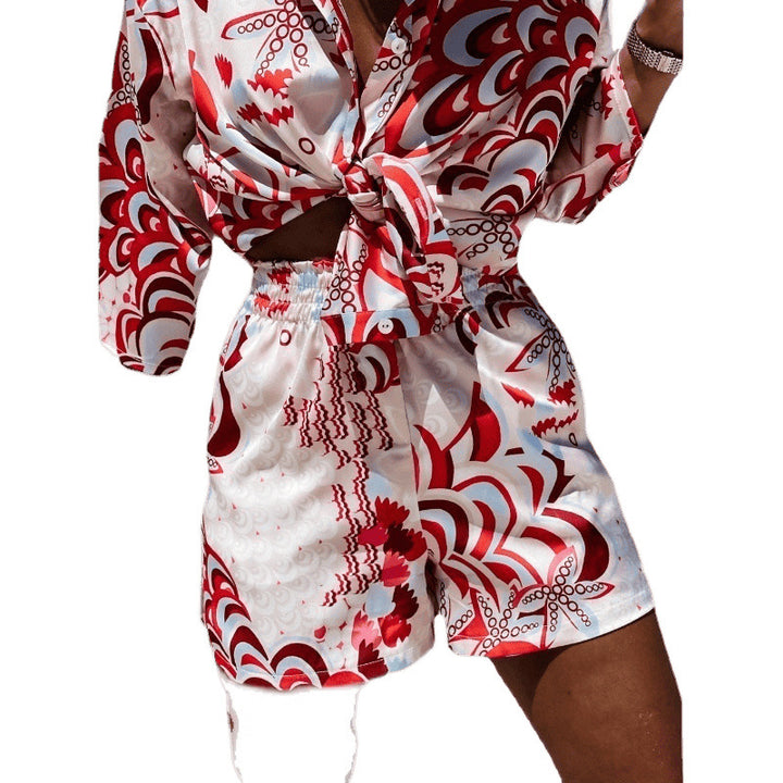 Ladies Beach Set Crop Tie-Front Lune London