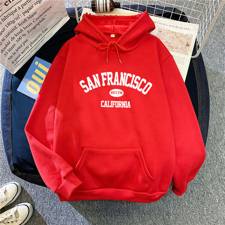 Women's hoodie with modern San Francisco print Chic & Stil