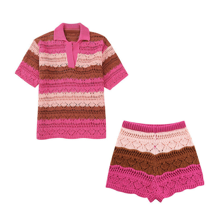 Knit set for women with trendy airy pattern and relaxed fit Lune London