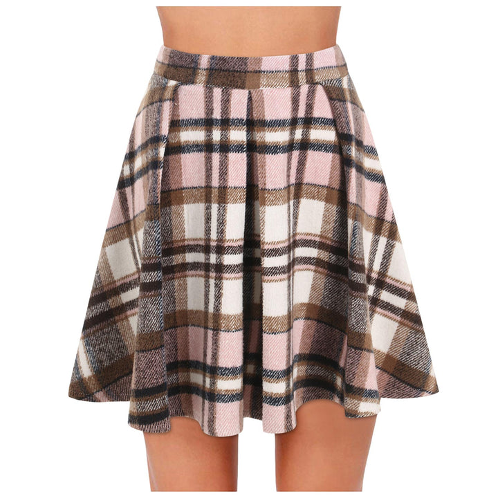 Lune London women’s A-line flared check skirt