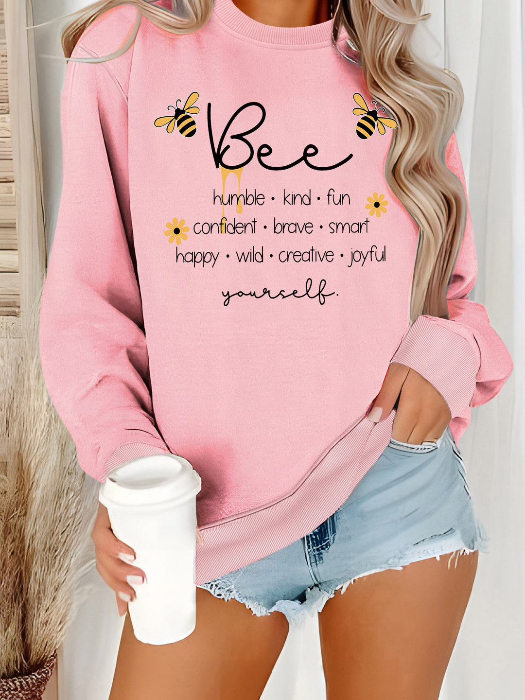 Sweat à capuche pour femmes avec motif d'abeille inspirant et affirmations positives Chic & Stil