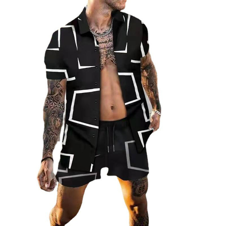 Men's short sleeve graphic t-shirt summer and chic shorts set