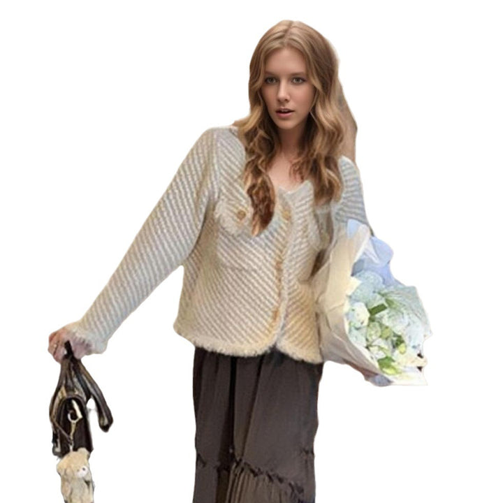 Knit jacket for women with elegant lapels and cozy material Lune Londonl