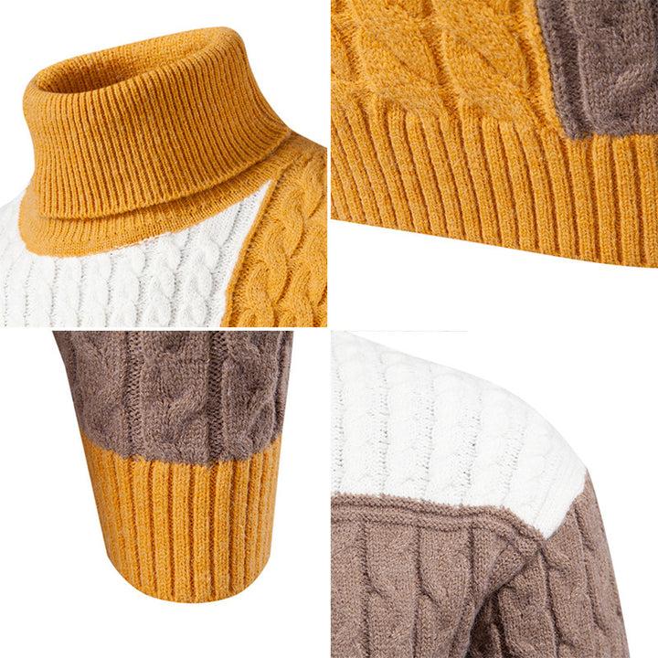 High-quality knitted sweater for men with modern color block design Lune London