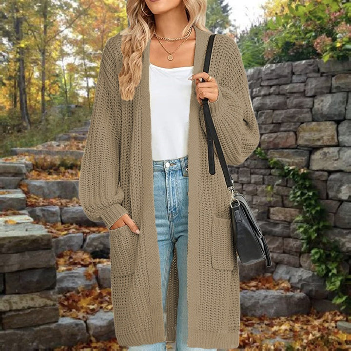 Fashionable Knit Jacket for Women with Wide Sleeves and Practical Pockets Lune London