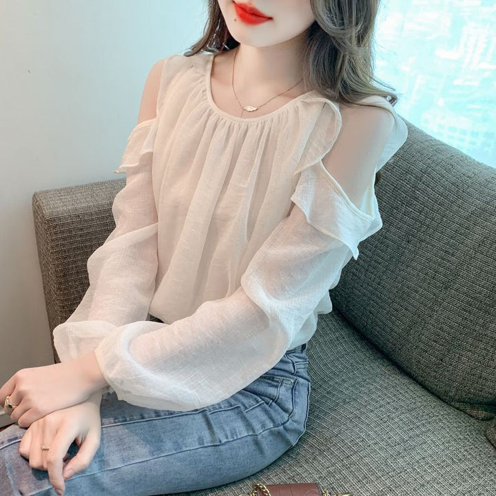 Blouse femme avec design off-shoulder et détails volants Chic & Stil