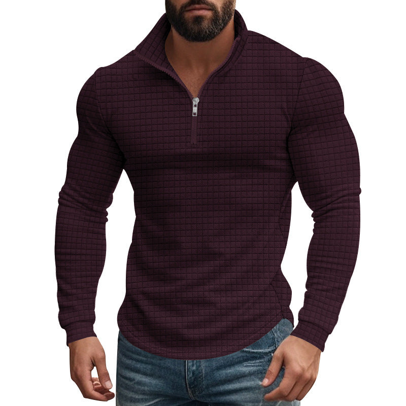 Men's midlayer pullover with high collar and textured design Lune London