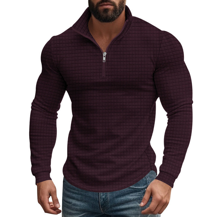 Men's midlayer pullover with high collar and textured design Lune London