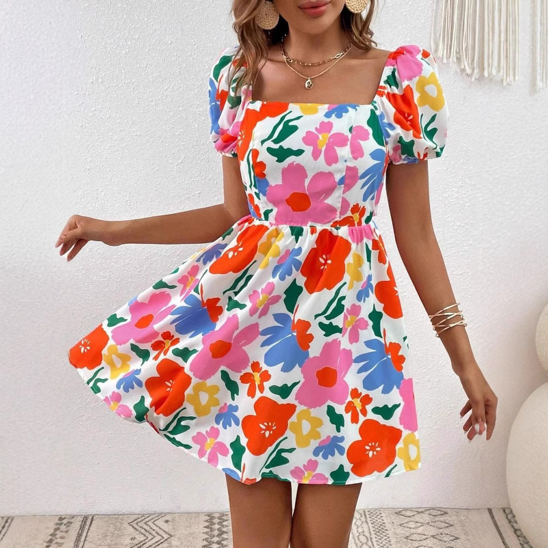 Ladies Puff Sleeve Mini Dress Lune London