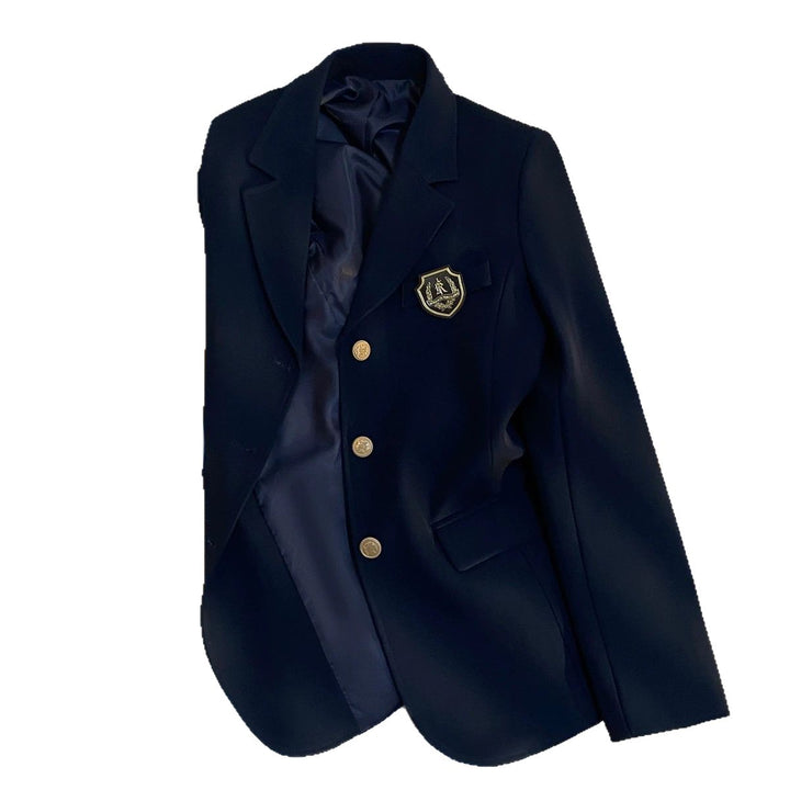 Blazer élégant pour femmes avec boutons dorés et emblème Chic & Stil