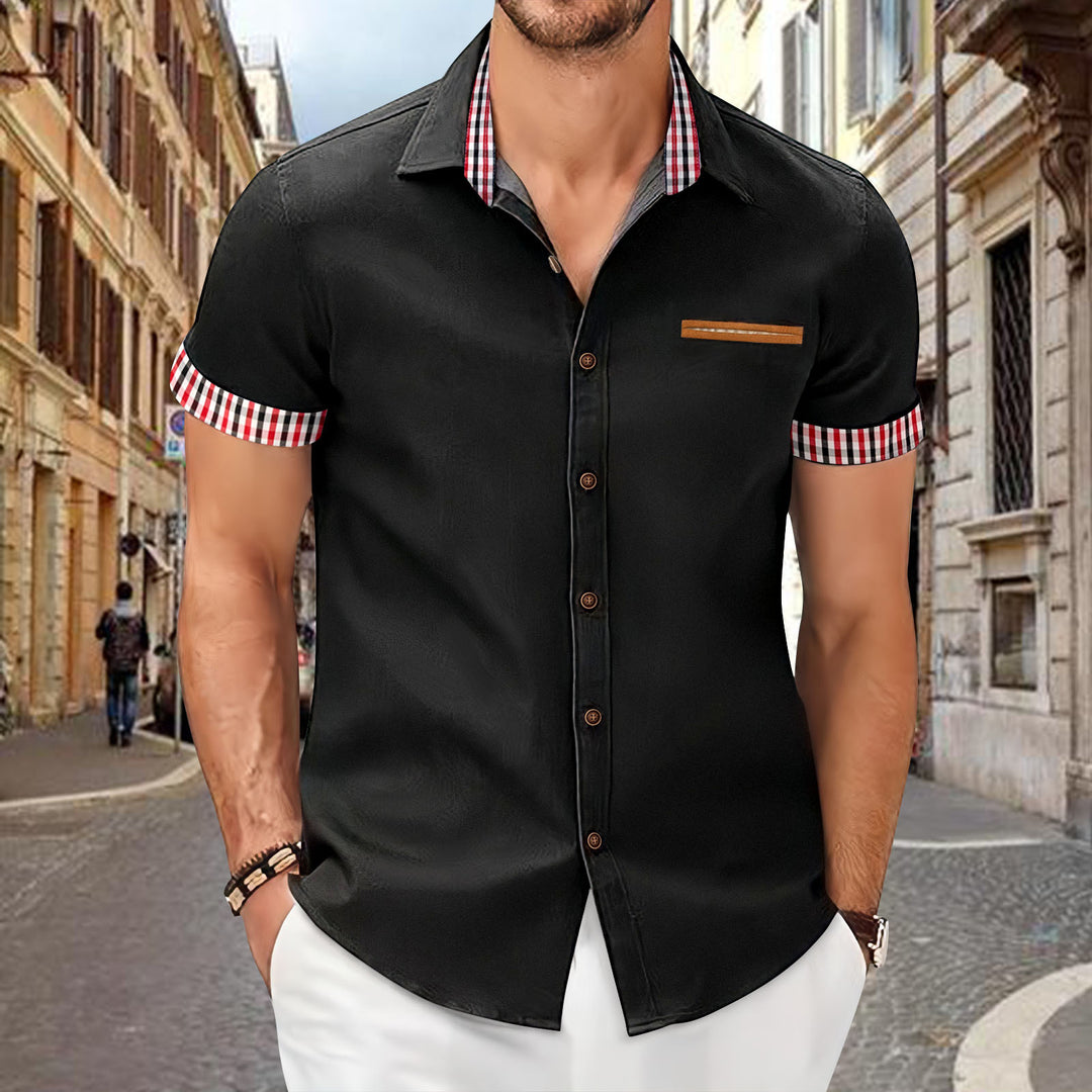 Short-sleeve casual shirt for men with contrast details Lune London