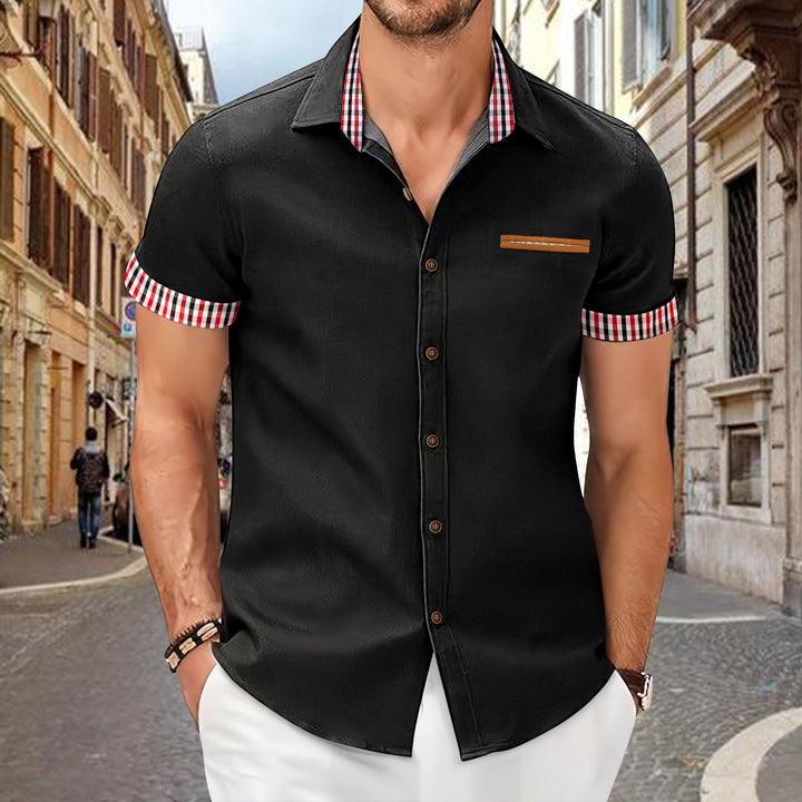 Short-sleeve casual shirt for men with contrast details Lune London