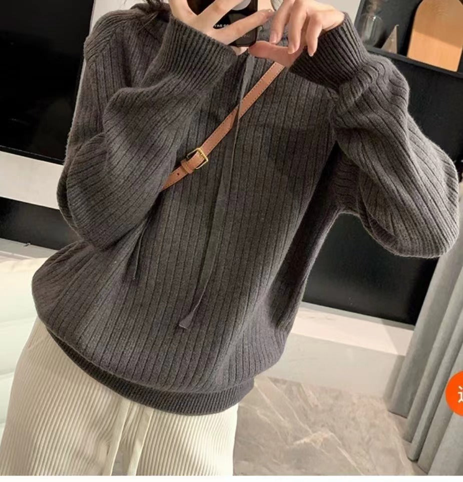 Sweat à capuche pour femmes avec texture à côtes fines et coupe décontractée Chic & Stil