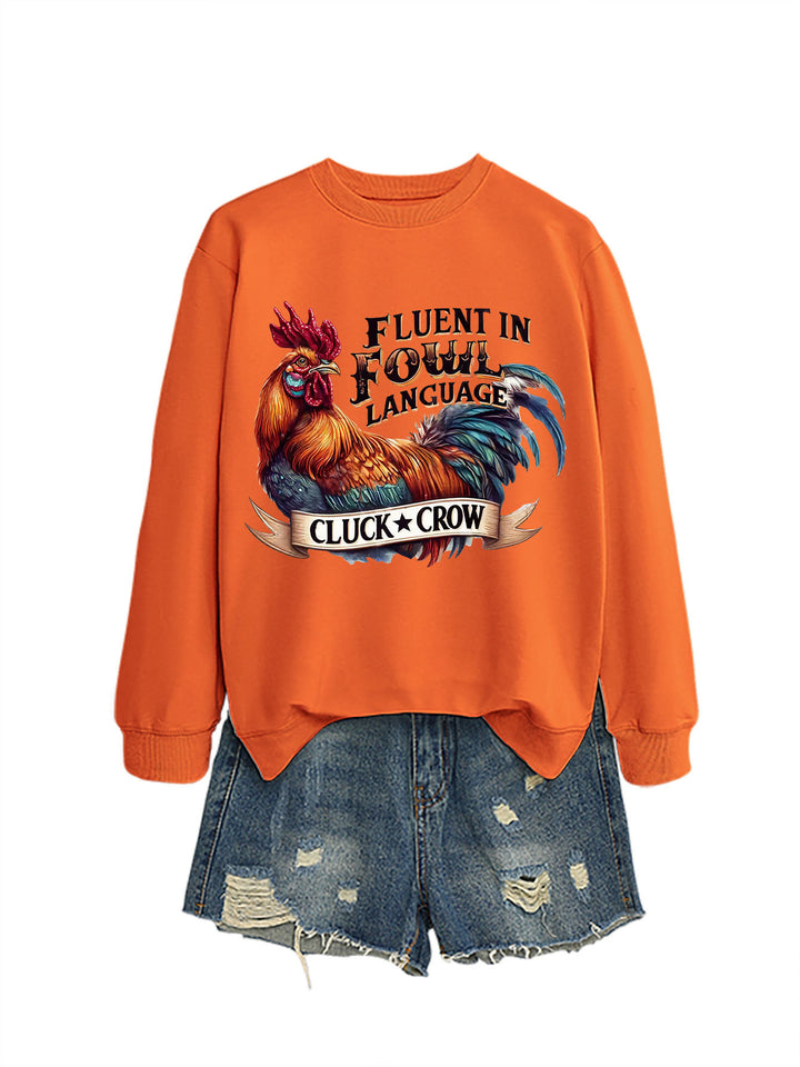 Sweat-shirt pour femmes avec motif de poulet humoristique et coupe confortable Chic & Stil