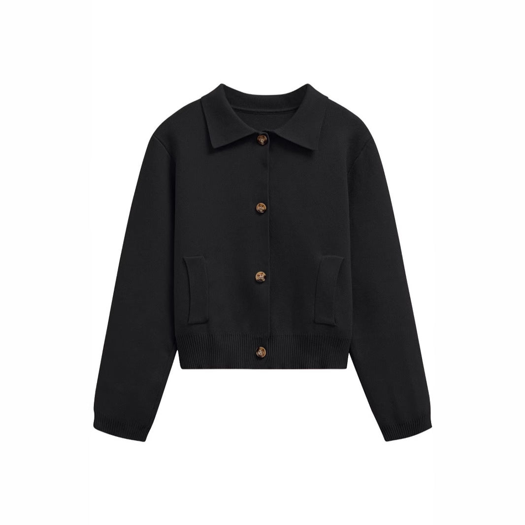 Women's knit jacket with button details and side pockets Lune London