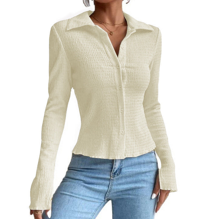 Long sleeve blouse for women with textured design Lune London