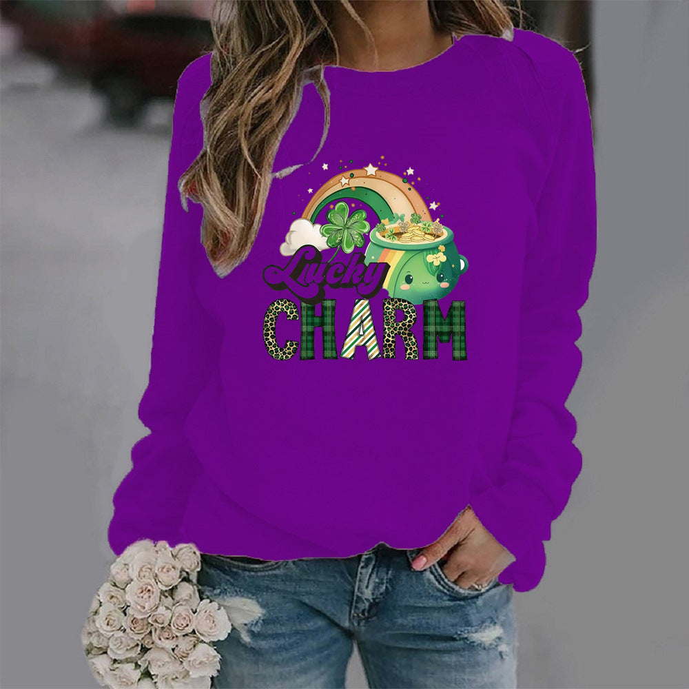 Sweat-shirt pour femmes avec motif chanceux créatif Chic & Stil