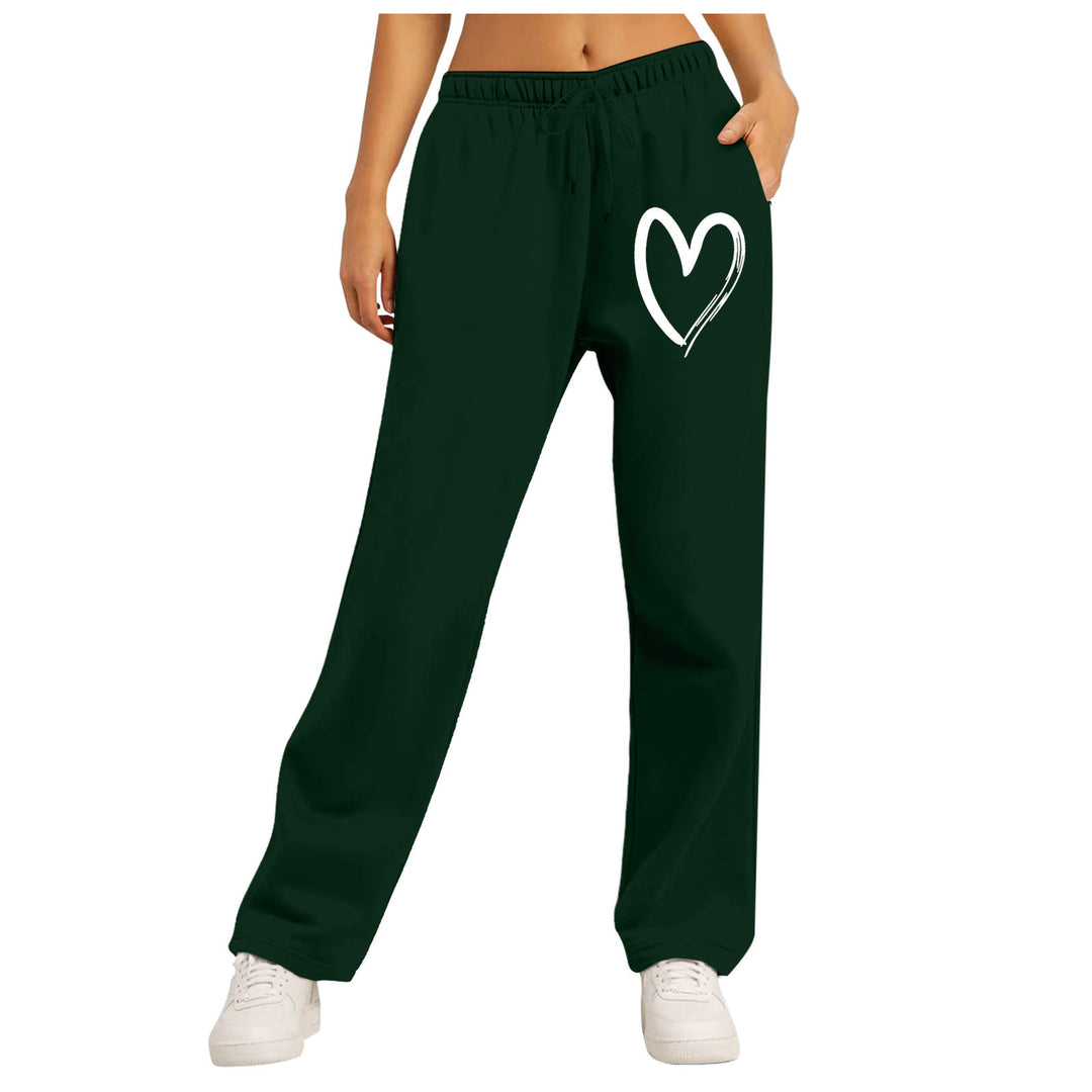 Ladies leisure pants with unique heart design and elastic waistband Lune London