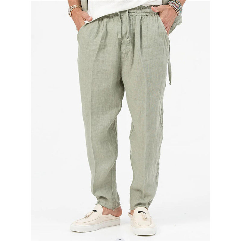 Light summer pants for men with elastic waist and side pockets Lune London