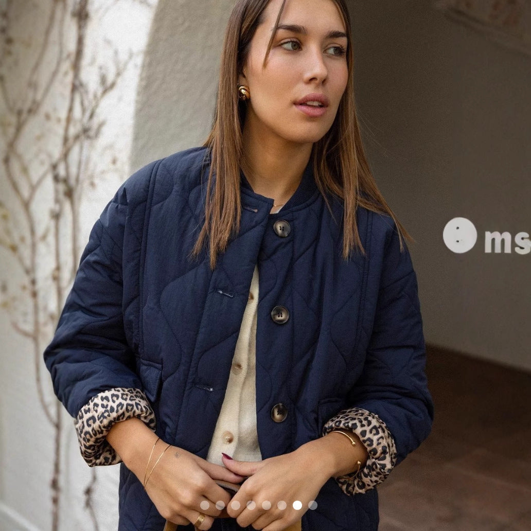 Women's puffer jacket with structured design and practical pockets Lune London