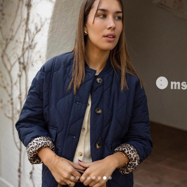 Women's puffer jacket with structured design and practical pockets Lune London