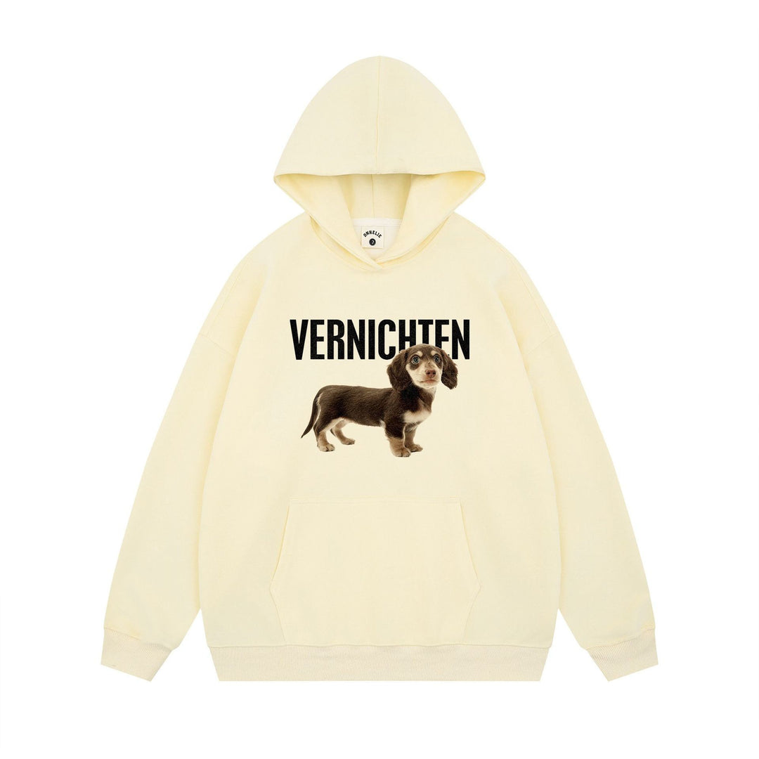 Women's hoodie with artistic dog motif and statement print Chic & Stil
