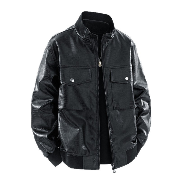 Casual pilot jacket for men in shiny faux leather Lune London