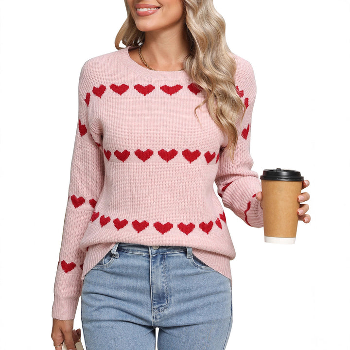 Pull en tricot pour femmes avec motif cœur Chic & Stil