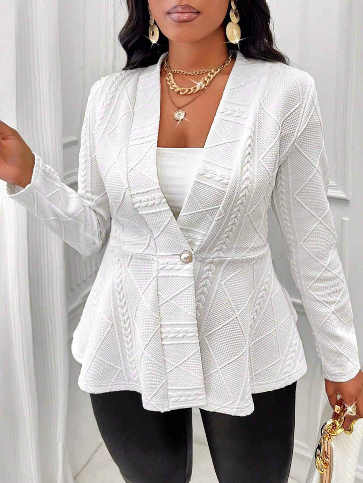 Ladies Elegant Jacket with Textured Design and Flattering Chic Cut and Style