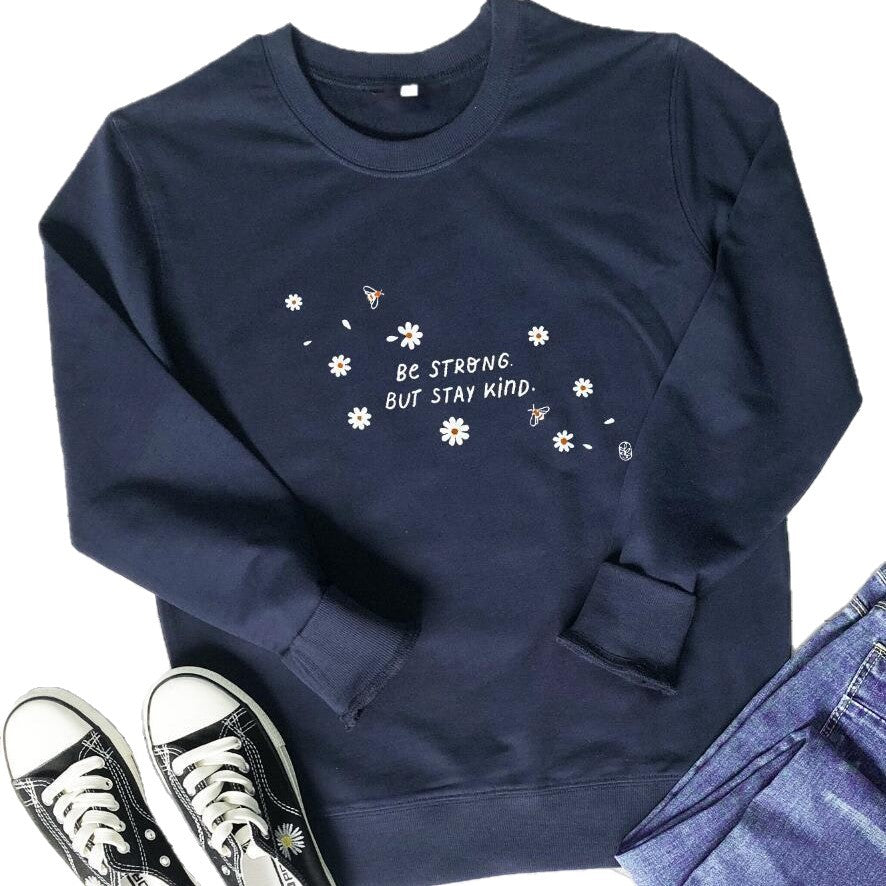 Sweat-shirt femme avec message inspirant et design floral Chic & Stil