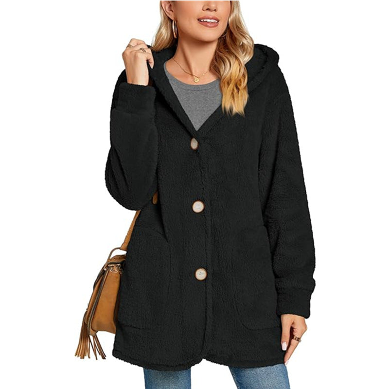 Ladies Cozy Fleece Hoodie with Pockets Lune London