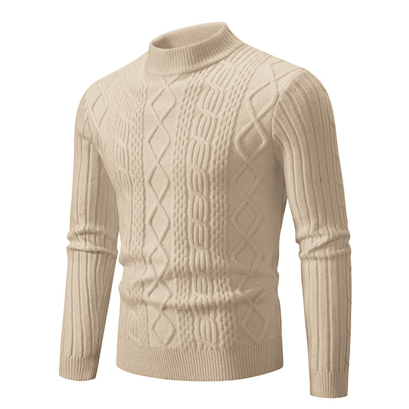 Knitted sweater for men with modern cable pattern Lune London