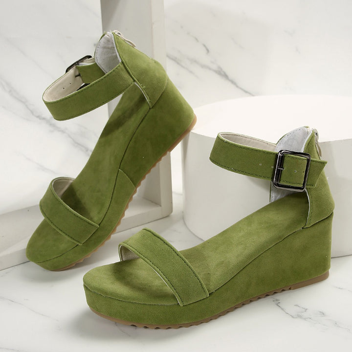 Wedge heel sandals for women with adjustable strap and non-slip sole Lune London