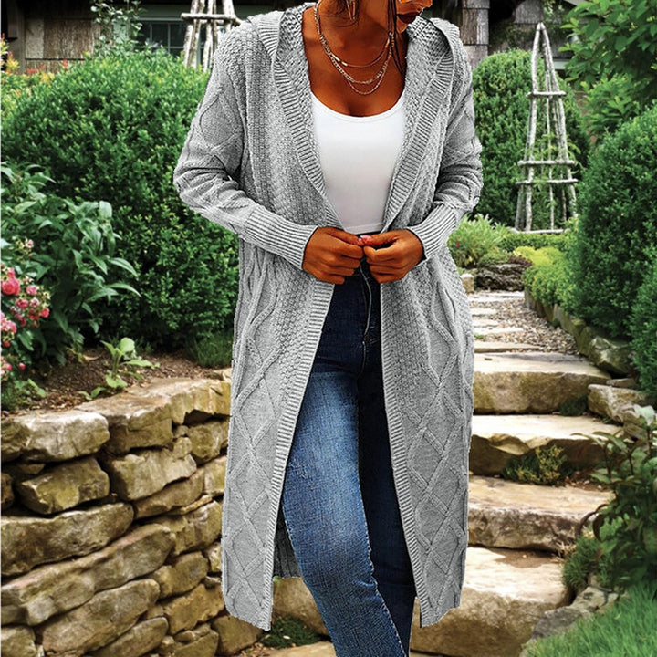 Ladies Chunky Knit Cardigan with Elegant Twisted Pattern Lune London