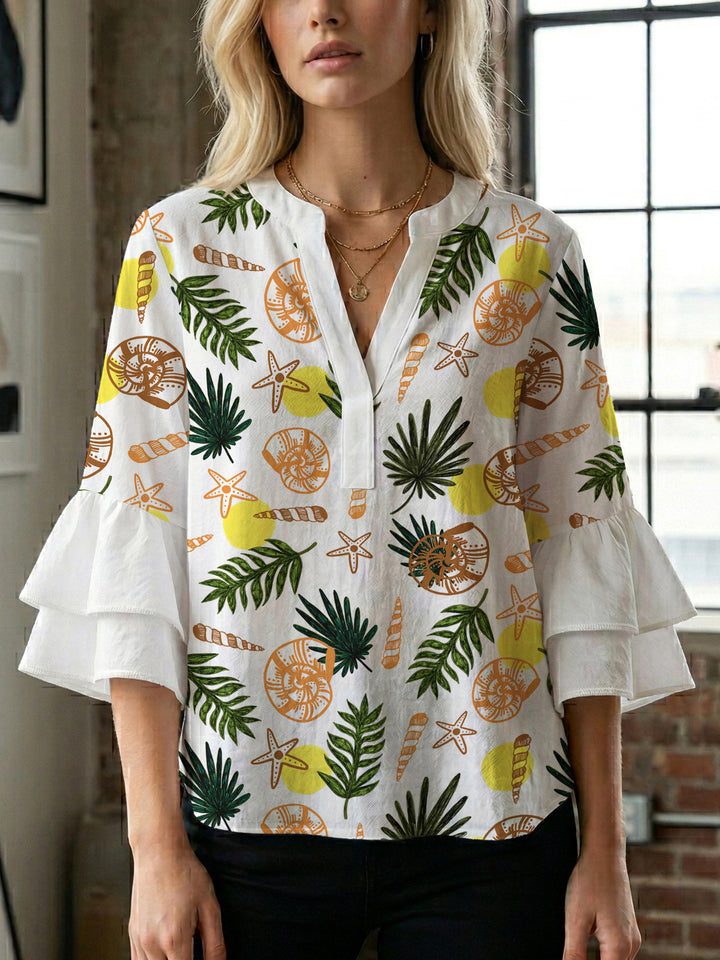 Women's blouse with voluminous ruffled sleeves and modern design Lune London