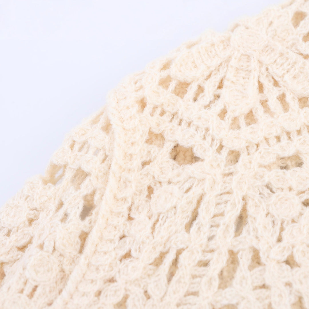 Knitted jacket for women with a delicate crochet pattern Lune London