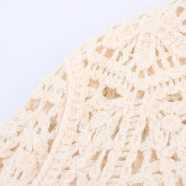 Knitted jacket for women with a delicate crochet pattern Lune London