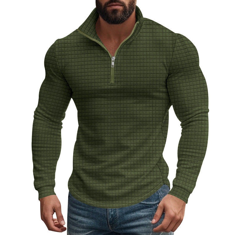Men's midlayer pullover with high collar and textured design Lune London