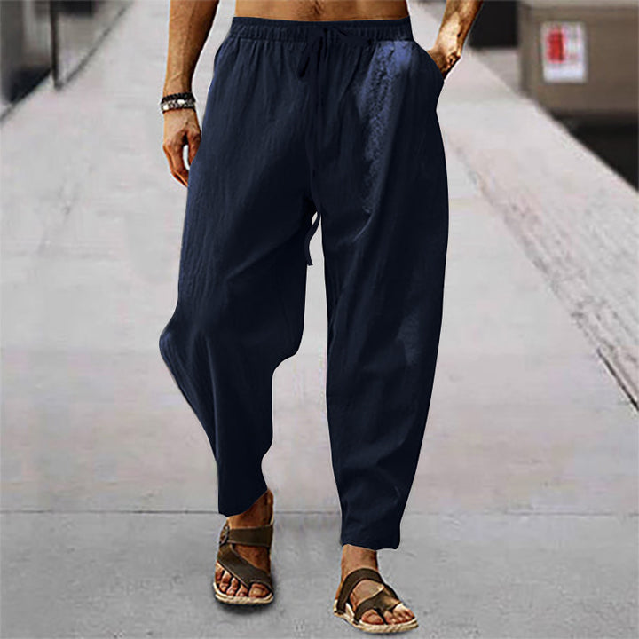 Casual summer pants for men in suit style with elastic waistband and practical side pockets Lune London