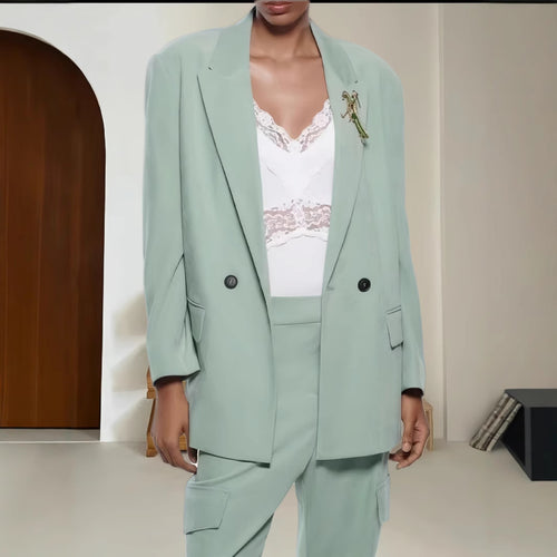Women Elegant and Modern Chic Double-Breasted Blazer Jacket