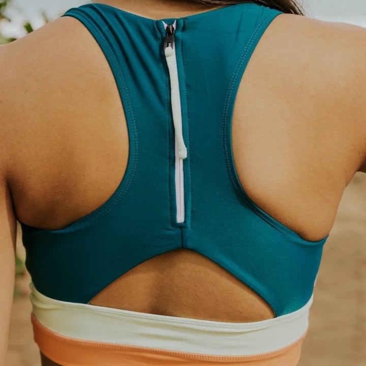 Lune London color-block high-waisted swimsuit for women