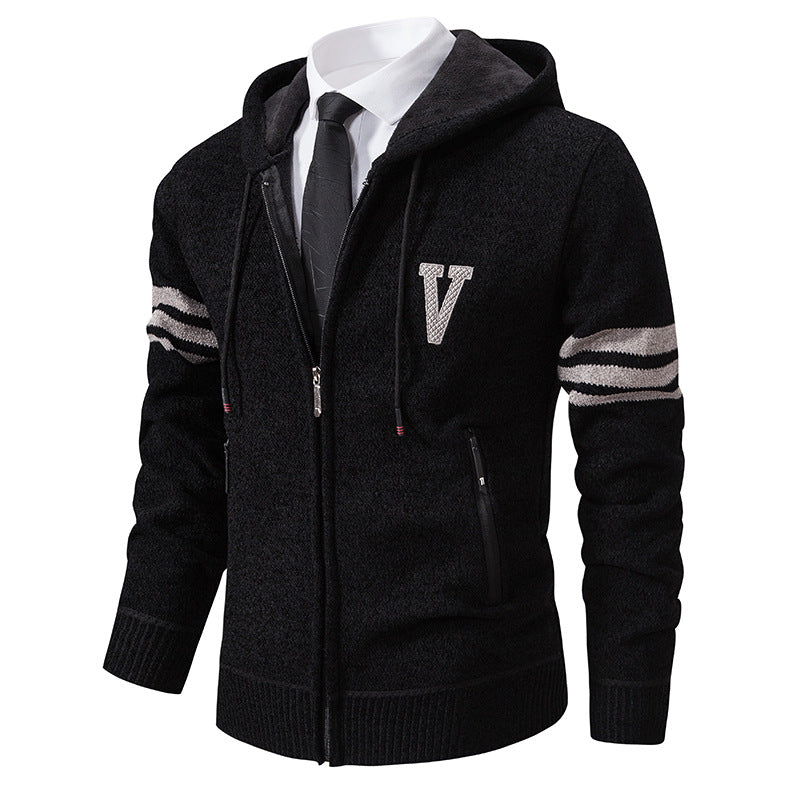 Men's leisure jacket with modern high collar and contrasting stripes Lune London
