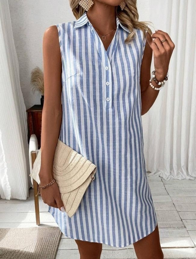 Short-sleeve shirt for women with a stylish striped look Lune London
