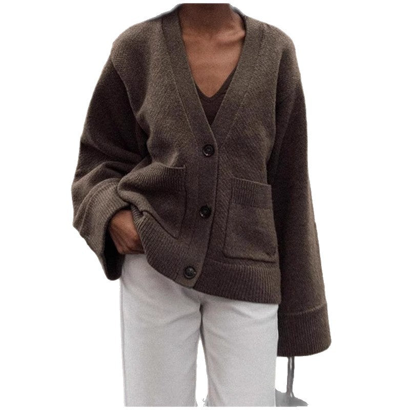 Knit jacket for women with voluminous sleeves and practical pockets Lune London