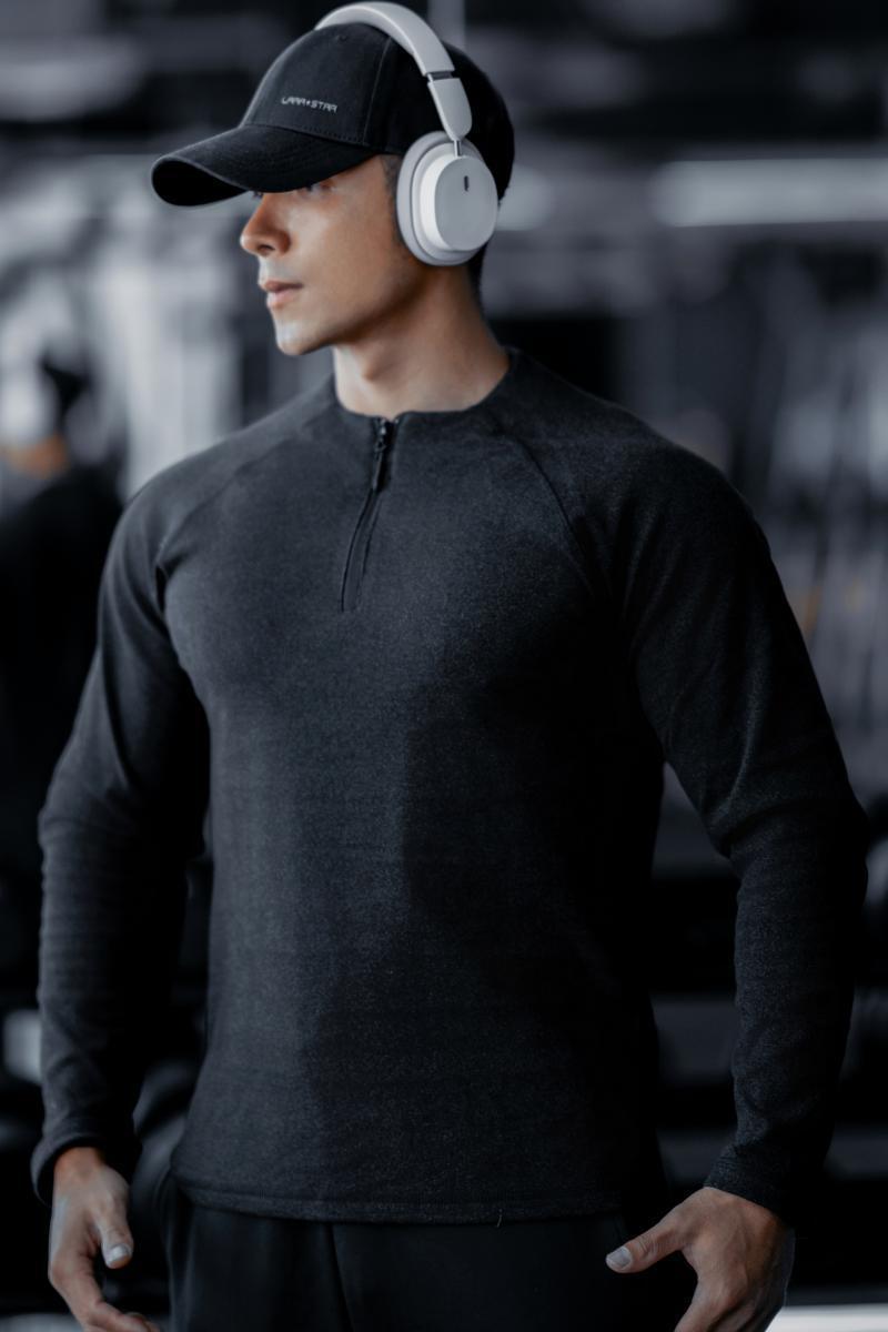 Men's long sleeve sports shirt with innovative zipper Lune London