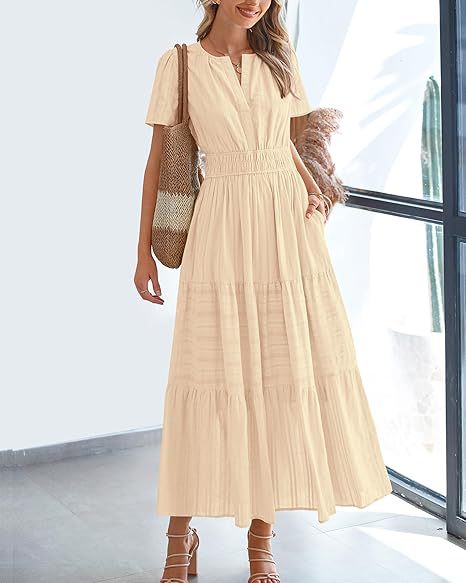 Maxi dress for ladies in lightweight striped fabric Lune London