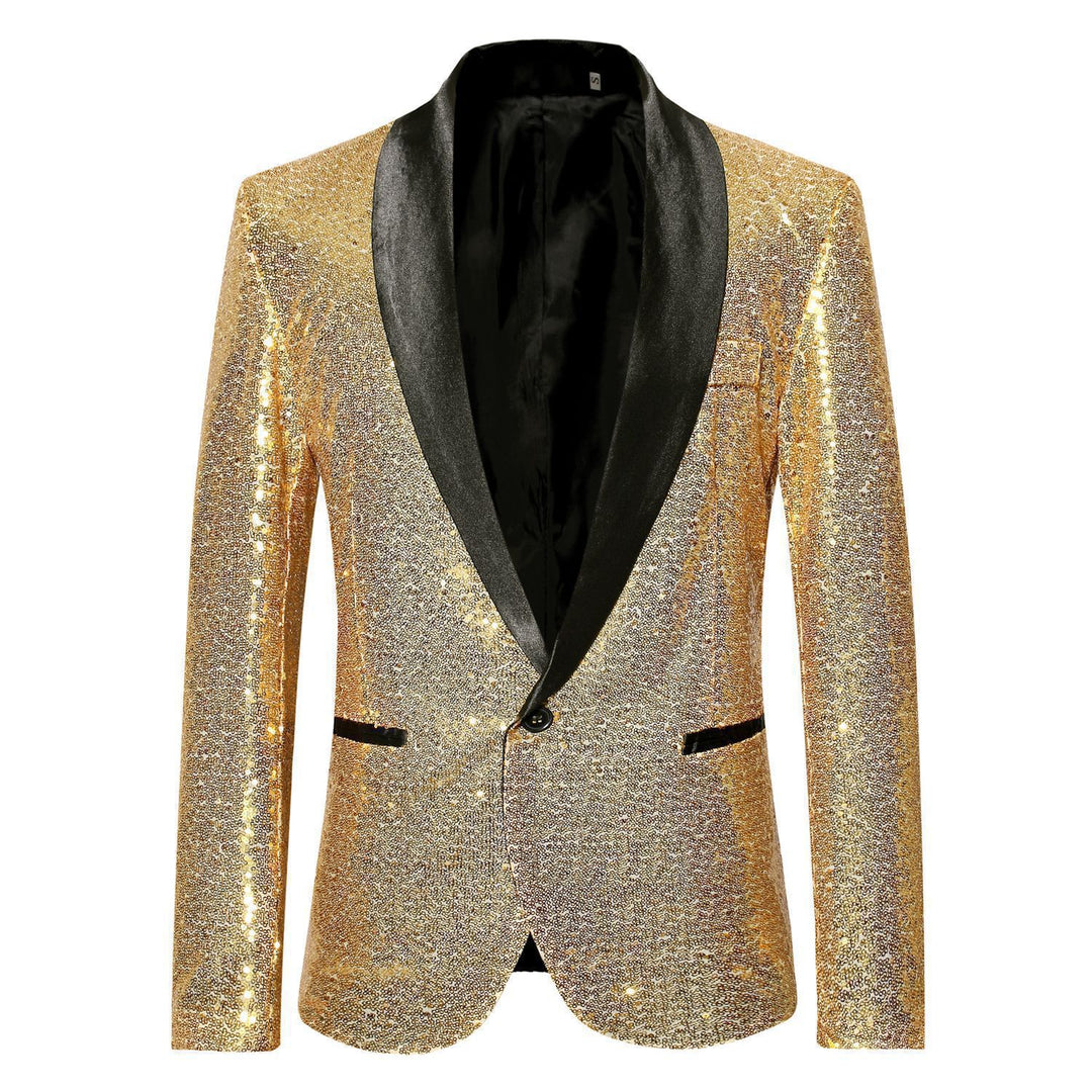 Ladies Bl sparkling blazer with black lapels Lune London